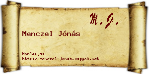 Menczel Jónás névjegykártya